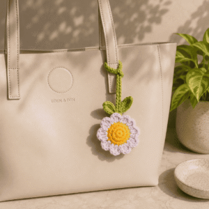 Aesthetic Daisy Handmade Crochet Bag Charm